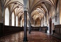 Gothic hall of the castle in Malbork. Royalty Free Stock Photo