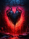 Gothic heart with spider webs