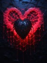 Gothic heart with spider webs