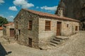 Gothic house and stone staircase in deserted alley Royalty Free Stock Photo