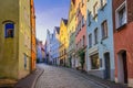 Gothic houses in the Old Town of Landsberg am Lech, Germany