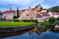 Gothic houses in Schwabisch Hall historical Old town, Germany Royalty Free Stock Photo