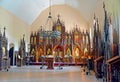 Gothic iconostasis in the interior of St. Nicholas Church. Kaliningrad Royalty Free Stock Photo