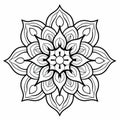 Gothic-inspired Mandala Flower With Smooth Lines And Nature-inspired Shapes