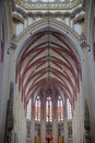 The Gothic interior of St Janskathedraal St John`s Cathedral, with the decorated vaulted ceiling Royalty Free Stock Photo