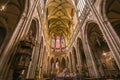 The Gothic jewel, Saint Vitus Cathedral in Hradcany, is the most famous church in Prague Castle. The high ceiling is an excellent Royalty Free Stock Photo