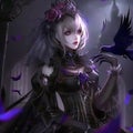 Gothic lady in anime style