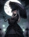 Gothic lady in anime style