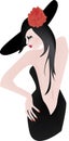 Gothic lady illustration Royalty Free Stock Photo