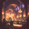 Gothic Library Illustration - A Haven for Scholars