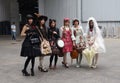Gothic lolita cosplayer at comics festival
