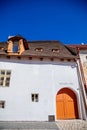 Gothic Meder`s house or Mederuv dum, oldest house in town, Narrow picturesque street with renaissance and baroque historical