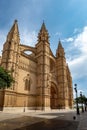 Gothic medieval cathedral La Seu and Royal Palace of La Almudaina. Palma de Mallorca. Balearic Islands Spain Royalty Free Stock Photo