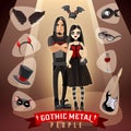 Gothic Metal People Subculture Illustration