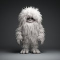 Gothic Minimalism: The Extruded Design Of A White Furry Yeti Humanoid