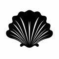 Gothic Minimalist Seashell Silhouette On White Background