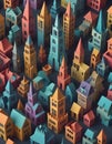 Gothic and Modern Fusion Paper Cityscape, Handcrafted Artistry, Generated with AI