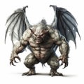 Gothic Ogre With Wings: A Realistic Portrayal Of Dark Intensity
