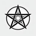Gothic Pentagram Vector Art On White Background
