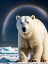 Gothic polar bear detailed shot rainbow Antarctica.