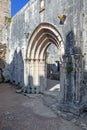 Gothic portal in the ruins of the Nossa Senhora da Pena Church Royalty Free Stock Photo