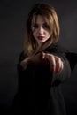 Gothic priestess pointing you Royalty Free Stock Photo