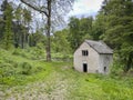 Gothic pumphouse and pond