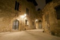 Gothic quarter at night. Empty alleyways in Barcelona Royalty Free Stock Photo