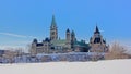 Gothic revival government buildings on Pariament hill, Ottawa, Canada.