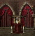 Gothic room inside the wizard palace