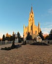 Gothic Saint Jacek stone church in Chocholow vertical photo.