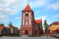 Gothic Saint James church in central Tolkmicko, a town in northern Poland, on the Vistula Lagoon
