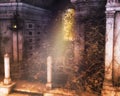 Gothic scenery tomb background