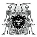 Grunge skull coat of arms