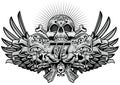 Grunge skull coat of arms