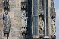 Gothic Statues on Church Ledge Royalty Free Stock Photo