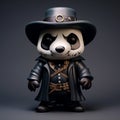 Gothic Steampunk Funko Super Panda Vinyl Toy With Plague Doctor Mask