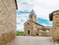 Gothic stone Church of St Vicenc de Cerdanya, Catalonia region Royalty Free Stock Photo