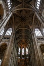 Gothic stone vaulting in an old temple - architectural detail Royalty Free Stock Photo