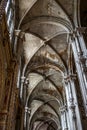 Gothic stone vaulting in an old temple - architectural detail Royalty Free Stock Photo