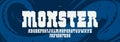 Gothic strong and heavy vector typeface for emblems and logos, medieval alphabet letters and numbers for posters and headers,