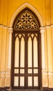 Gothic style church door in Bangkok, Thailand