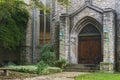 Gothic Style Church Facade and Entrance in Milwaukee Royalty Free Stock Photo