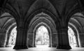 Cloisters on the Glasgow University campus, Scotland. The Cloisters are also known as The Undercroft. Royalty Free Stock Photo