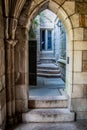 A Gothic style doorway at a Yale University dormitory