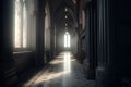 Gothic style hallway interior in luxury house