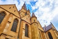 Gothic-style Lutheran Cathedral of Saint Mary Catedrala Evanghelica C.A. Sfanta Maria / Evangelische Stadtpfarrkirche in Sibiu. Royalty Free Stock Photo