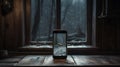Gothic Surrealism Haunting Iphone In Dark Woodland Window