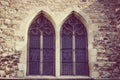 Gothic symmetrical windows with vintage treatment