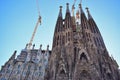 Gothic temple with high towers and different facades.